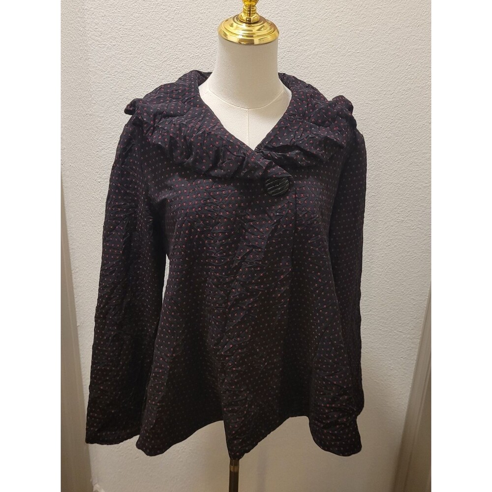 Niche Nilgun Derman Whimsy Crush Crinkle Jacket XS Lagenlook Avant Garde
